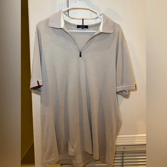 Loro Piana 28 Matches Golf Polo Half Zip Shirt in Grey Size XXL - Picture 1 of 6